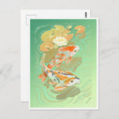 Carp Koi Fish Water Lily Pond Briefkaart (Voorkant / Achterkant)