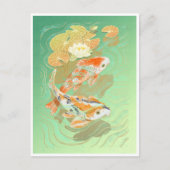 Carp Koi Fish Water Lily Pond Briefkaart (Voorkant)