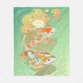 Carp Koi Fish Water Lily Pond Fleece Blanket (Voorkant)