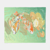Carp Koi Fish Water Lily Pond Fleece Blanket (Voorkant (Horizontaal))
