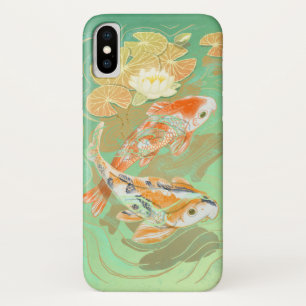 Carp Koi Fish Water Lily Pond iPhone X Hoesje