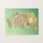 Carp Koi Fish Water Lily Pond Puzzle Legpuzzel (Horizontaal)