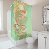 Carp Koi Fish Water Lily Pond Showgordijn Douchegordijn (In situ)