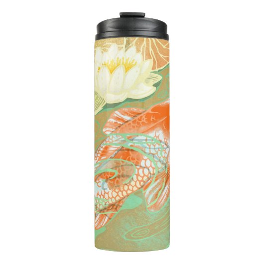 Carp Koi Fish Water Lily Pond Thermal Tumbler Thermosbeker (Voorkant)