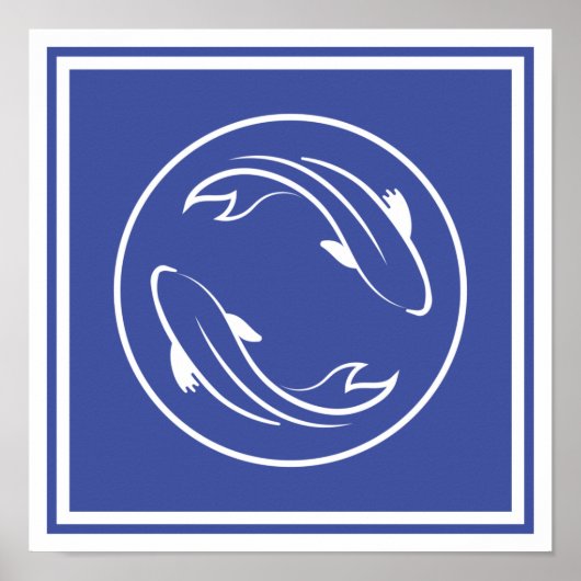 Carp Koi Yin Yang Zen Spirituality Chinese Fish Poster (Voorkant)