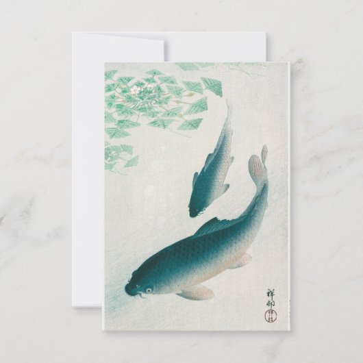 Carp of Koi (1926) van Ohara Koson Kaart (Voorkant)