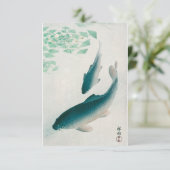 Carp of Koi (1926) van Ohara Koson Kaart (Staand voorkant)