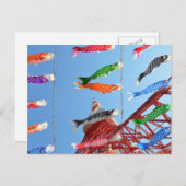 Carp Streamers (Koinobori) in Tokio Tower Briefkaart (Voorkant / Achterkant)
