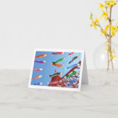 Carp Streamers (Koinobori) in Tokio Tower Kaart (Gele Bloem)