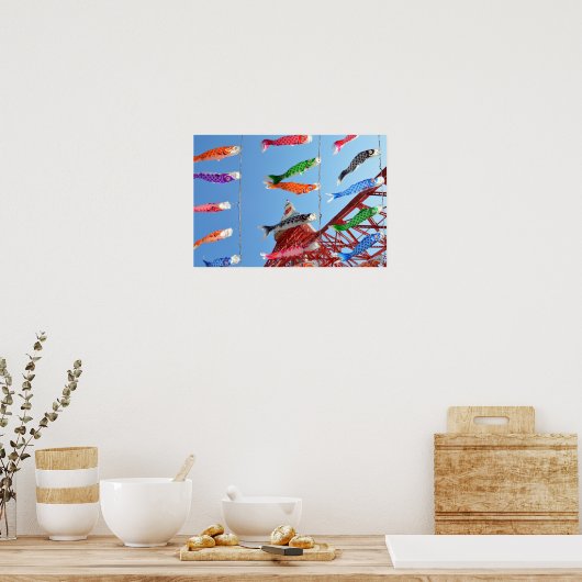 Carp Streamers (Koinobori): Tokio, Japan Poster (Keuken)