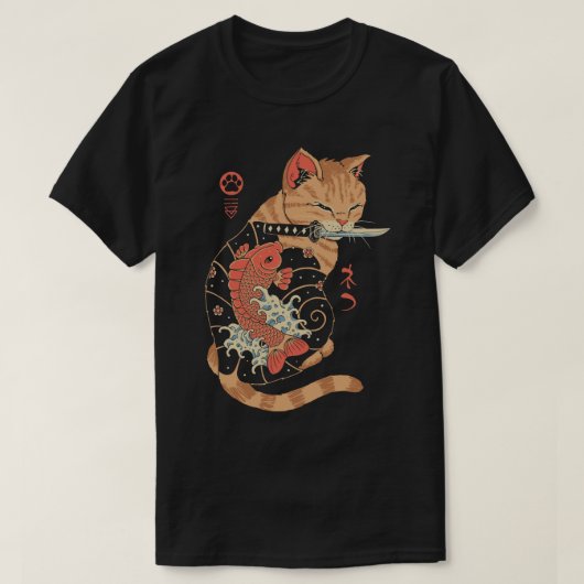 Carp Tattooed Cat T-shirt (Design voorkant)