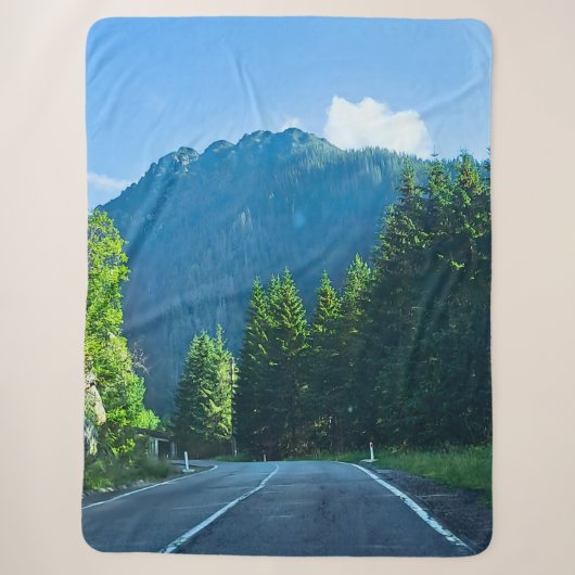 Carpathian Forest Road – Roemeense bergprint Sherpa Deken (Voorkant)