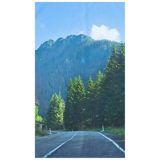 Carpathian Forest Road – Roemeense bergprint Tafelkleed (Voorkant)