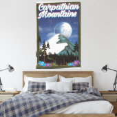Carpathische bergen Reisposter Canvas Afdruk (Insitu (Slaapkamer))