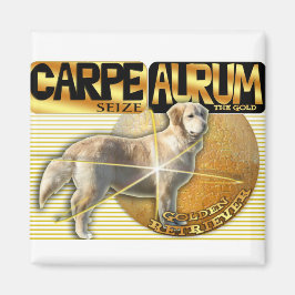 CARPE AURUM LATIN GRIJP DE GOUDEN RETRIEVER MAGNEET
