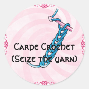 Carpe Crochet Ronde Sticker
