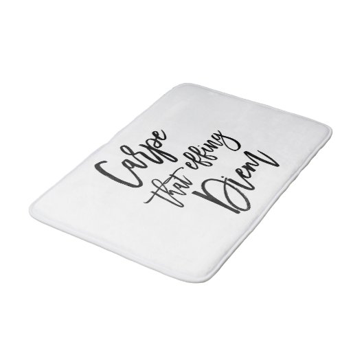 Carpe dat het Doorkrijgen van Diem Hand Lettered C Badmat (Gekanteld)