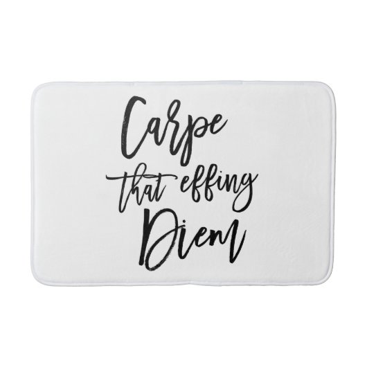 Carpe dat het Doorkrijgen van Diem Hand Lettered C Badmat (Voorkant)