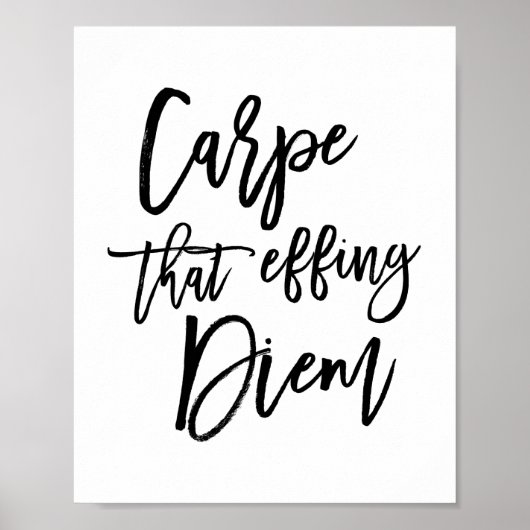 Carpe dat het Doorkrijgen van Diem Hand Lettered C Poster (Voorkant)