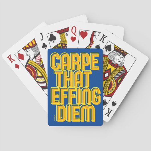CARPE DIE DIEM FIJT GEEFT, grappige latijncitaat Pokerkaarten (Achterkant)