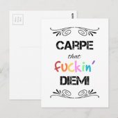 Carpe die F**** Diem! Briefkaart (Voorkant / Achterkant)