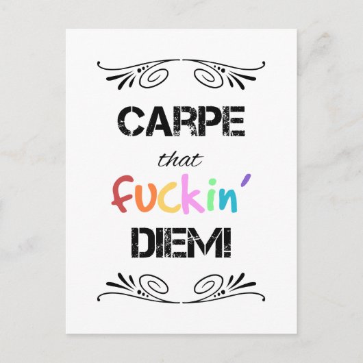 Carpe die F**** Diem! Briefkaart (Voorkant)