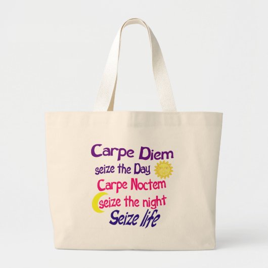 Carpe Diem Bag Grote Tote Bag (Voorkant)