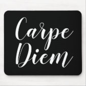 Carpe Diem black en white script typografie Muismat (Voorkant)