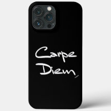 CARPE DIEM Black White Typography Cool iPhone Case
