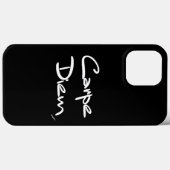CARPE DIEM Black White Typography Cool iPhone Case (Achterkant (horizontaal))