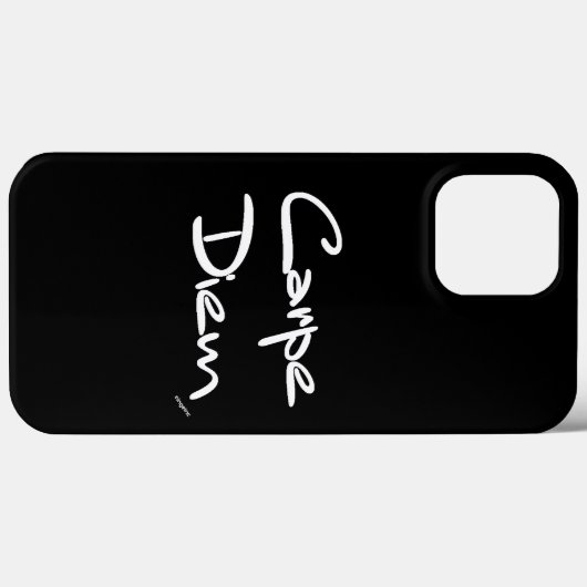 CARPE DIEM Black White Typography Cool iPhone Case (Achterkant (horizontaal))