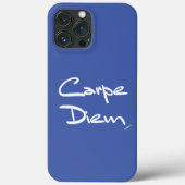 CARPE DIEM Black White Typography Cool iPhone Case (Achterkant)