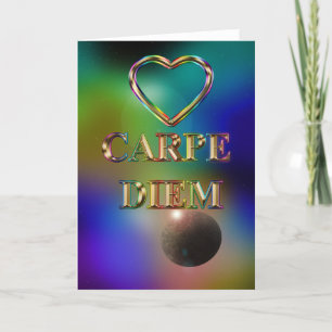 Carpe Diem blanco kaart kosmos regenbooghart