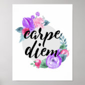 Carpe Diem - Bloem - Wit Poster (Voorkant)
