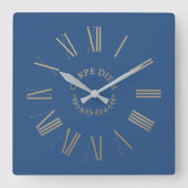 Carpe Diem Blue Acrylic Wall klok (Voorkant)