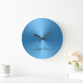 Carpe Diem Blue Metallic Style Grote Klok (Huis)