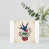 Carpe Diem Bluebird Tattoo Briefkaart (Staand voorkant)