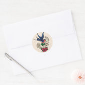 Carpe Diem Bluebird Tattoo Ronde Sticker (Envelop)