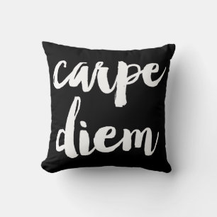 Carpe Diem Brush Typography Statement Pillow Kussen