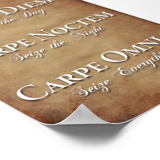 Carpe Diem, Carpe Noctem, Carpe Omnia Poster (Hoek)