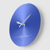 Carpe Diem Dark Blue Metallic Style Acrylic Grote Klok (Hoek)