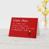 Carpe Diem - Een grappig verjaardagsgedicht Kaart (Gele Bloem)