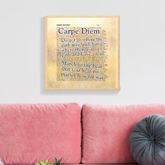 Carpe Diem en meer — Pixerstick Sticker Canvas Afdruk (Insitu (Woonkamer))