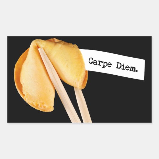 Carpe Diem Fortune Cookie Rechthoekige Sticker (Voorkant)