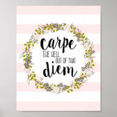 Carpe Diem Funny Inspirerend Quote Art Print (Voorkant)