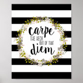 Carpe Diem Funny Inspirerend Quote Art Print (Voorkant)