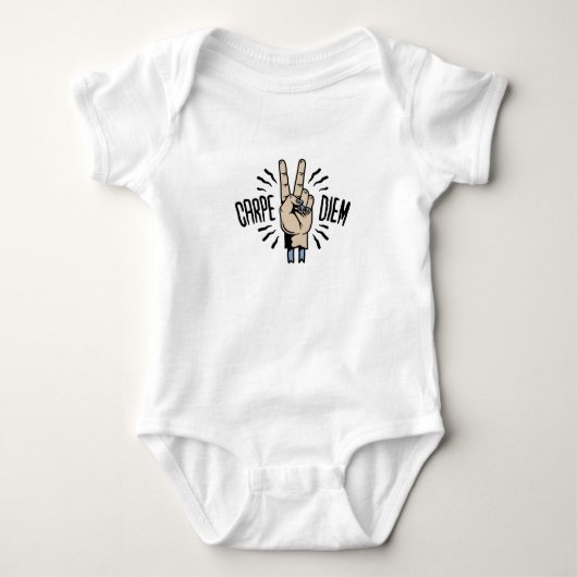 Carpe Diem Funny Retro Motivatie Quote Romper (Voorkant)