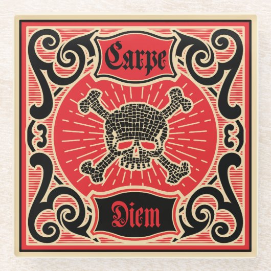 Carpe Diem Glazen Onderzetter (Voorkant)