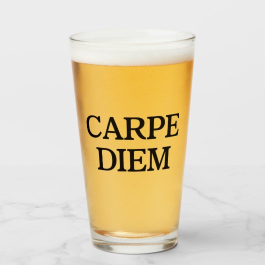 Carpe Diem glazen tumbler (Voorkant gevuld)