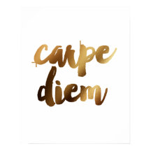 "Carpe Diem" Gold Brush Motivatie Quote Poster